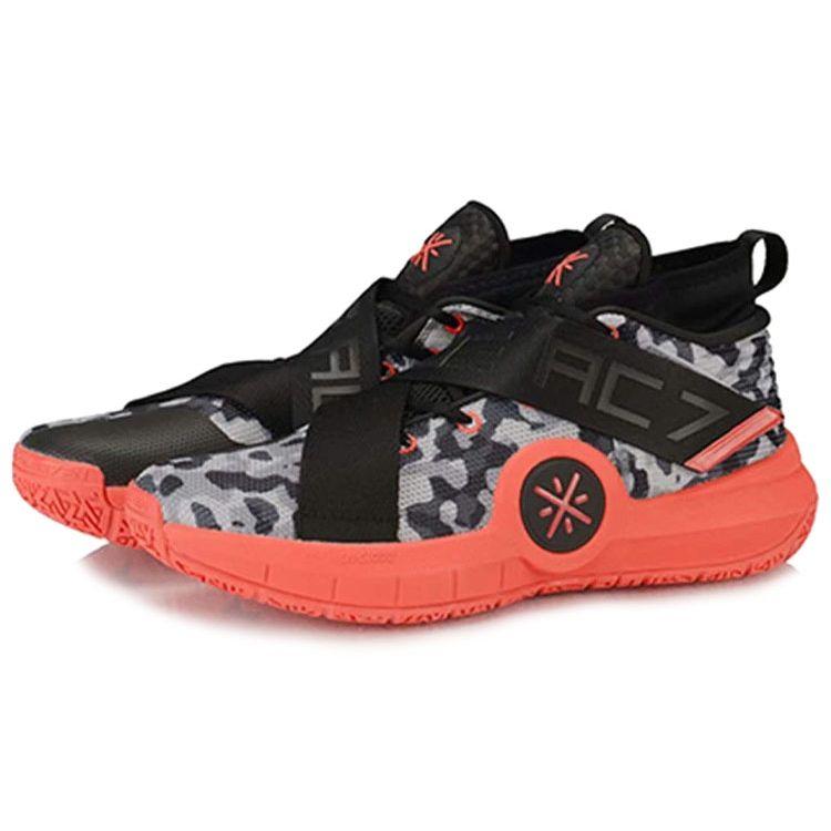 Li Ning All City 7 Wade Series Shock Absorption Anti-Slip Wear-Resistant High-Top Basketball Shoes Men Sneakers Black Red ABAP105-4