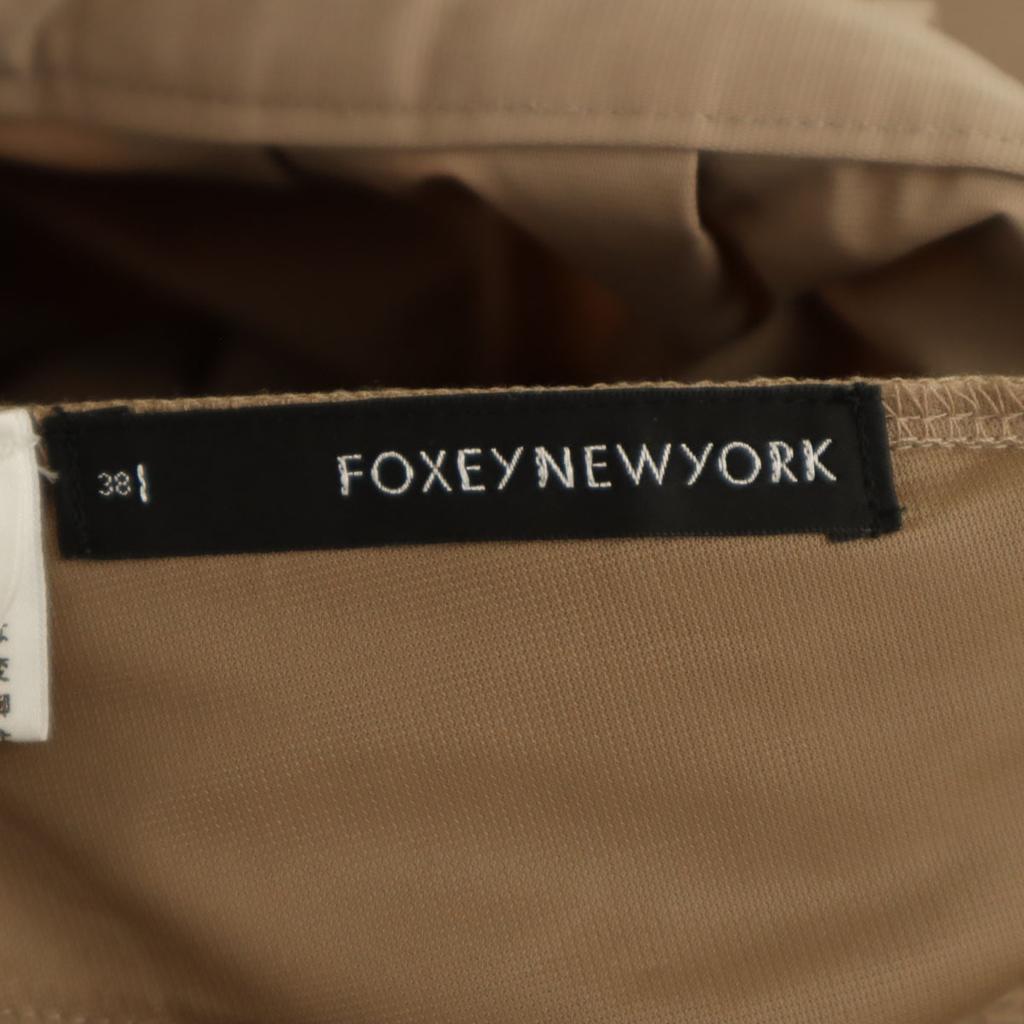 FOXEY NEW YORK Made In Japan Midi Length Flare Skirt 38 Beige Women Used