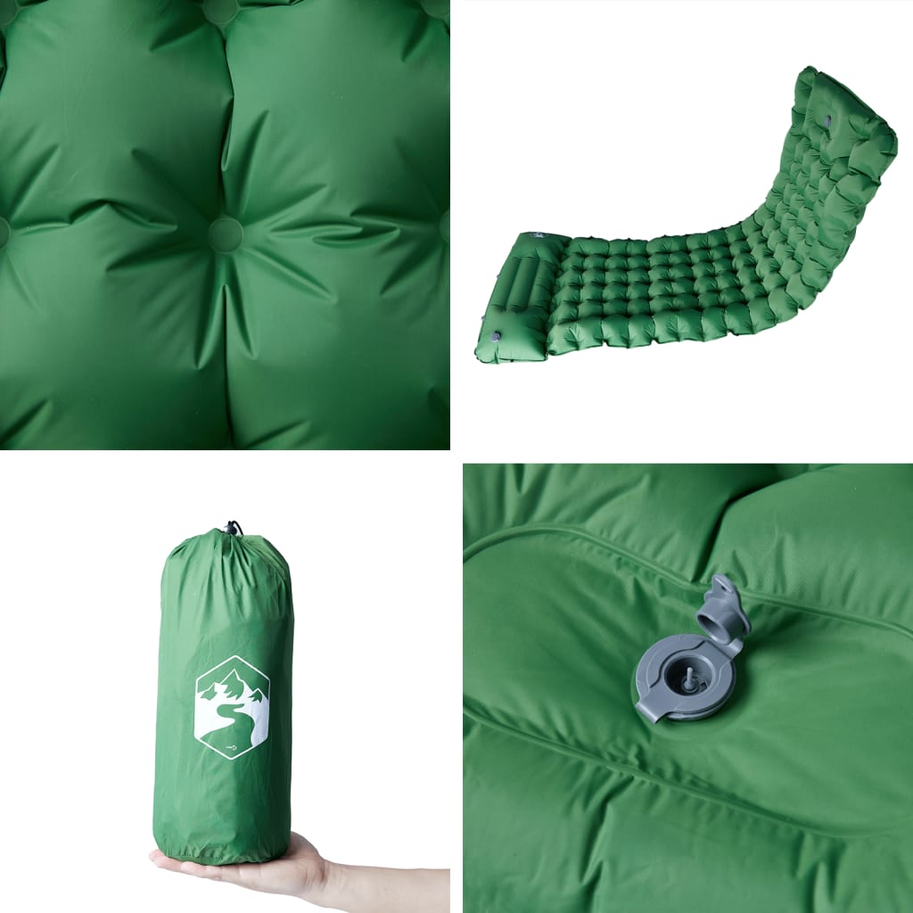 Self Inflating Sleeping Pad with Pillow Green