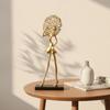 Female Figurine with Ebony Golden Base Form Statue Electroplated Woman Decorative Sculpture