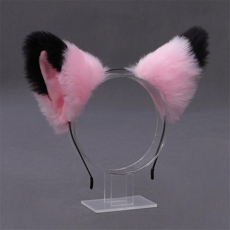 Diadema Lolita con Orecchie di Gatto e Volpe in Peluche - Fascia Cosplay Fatta a Mano