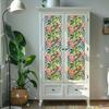 Window Privacy Film Wildflower Decorative Static Cling Vintage Floral Butterfly Window Stickers Non-adhesive Easy Care Decals for Home Kitchen Living