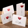 3/1Pcs Valentine's Day Red Love Card, DIY Leather Love 3D Card, Blessing Card, Suitable for Gift Giving or Couple Gifts