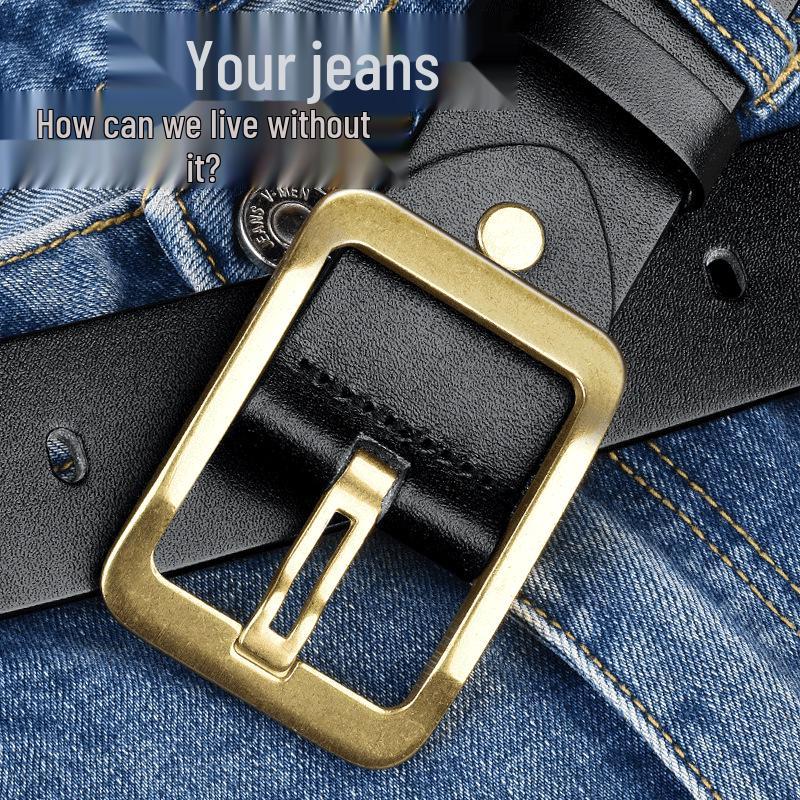 Men's Custom Genuine Leather Pin Buckle Belt