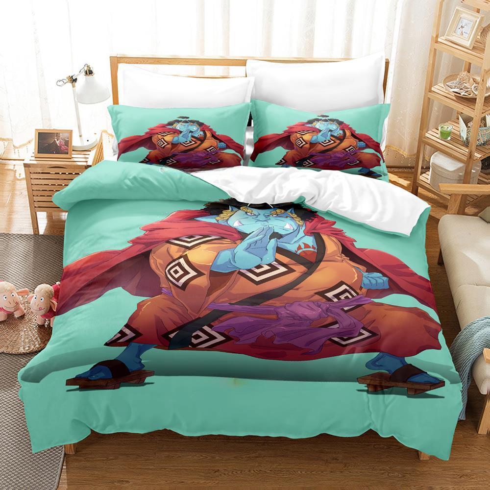 Nowy Zestaw Pościeli Jinbe Pojedynczy Bliźniak Pełny Queen King Size Zestaw do Łóżka Dorosły Dziecko Sypialnia Zestawy Poszewek na Kołdrę Zestaw Arkuszy do Łóżka z Nadrukiem 3D Anime