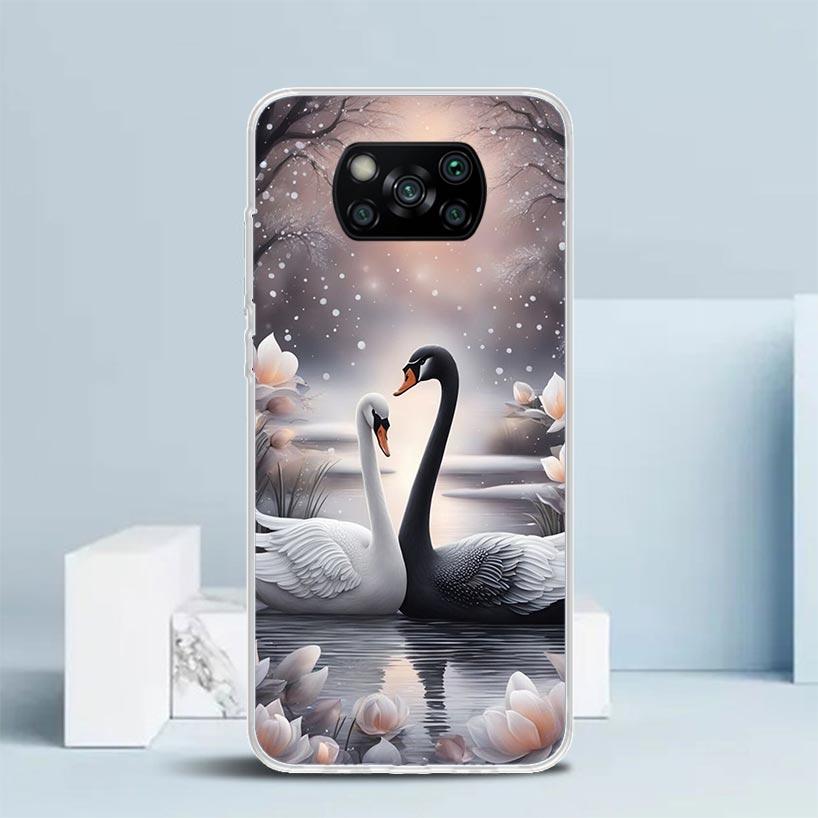 Black Swan Noble Phone Case For Xiaomi Poco F7 Ultra X5 X6 X7 Pro M7 Redmi 15C 15 13C 13 12C 12 10C 10 10A 9 9C 9A 9T Cover Poco