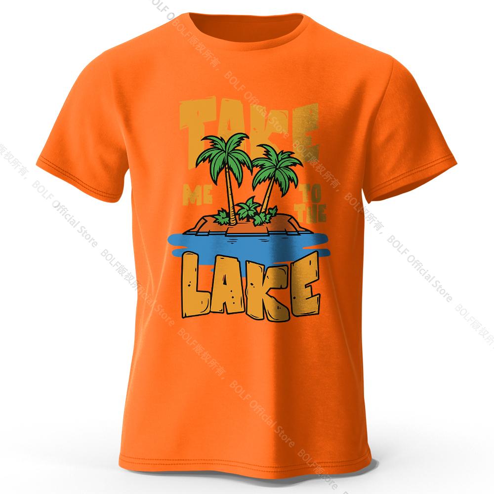 Take Me To The Lake Printed T-Shirt 100% Cotton Oversized Nature Graphic Tees for Men Women Summer Tops Lakeside Streetwear