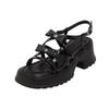 Dünne Riemen offene Zehenpartie neue Schmetterlingsschuhe Damen Sommer neue vielseitige Sandalen Kreuzriemen dicker Absatz erhöhend Muffin Damenschuhe
