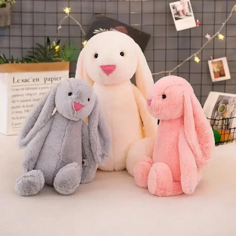 35cm Stuffed Long Ear Rabbit Soft Plush Toy Cute Bunny Cartoon Animal Sleeping Doll Kids Baby Soothing Doll Birthday Easter Gift