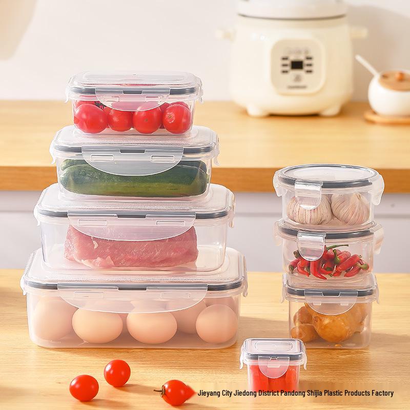 Transparent Rectangular Food Storage Container with Lid