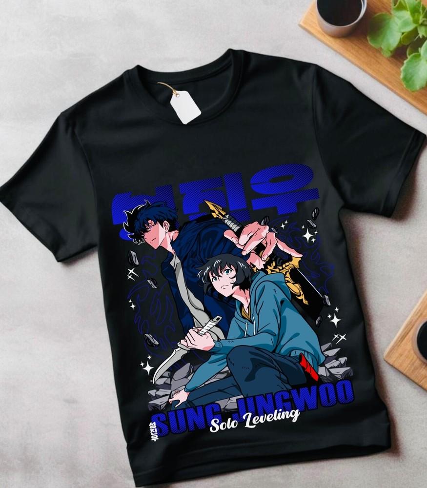 

Solo Leveling T-Shirt Sung Jinwoo Zhigang Anime Jonas Reiji Gift anime shirt 2XL