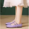 Women's Flat Shoes Square Toe Shallow Mouth One Son Buckle Shoes Soft Casual Single Shoes