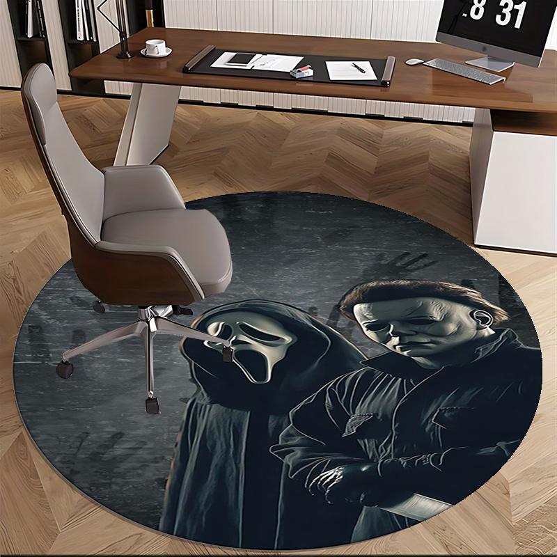 Ghostface,Michael Myers Chair Mat Round Rug Office Carpet, Non Slip, Suitable for Living Rooms, Bedrooms,Decor1205724a