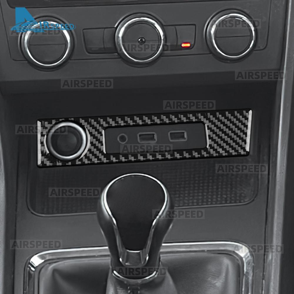 Real Soft Carbon Fiber Sticker For SEAT Ateca 5F 2016-2025 For Cupra Ateca 5F 2018-2025 LHD RHD Car USB Charging Port Frame Trim