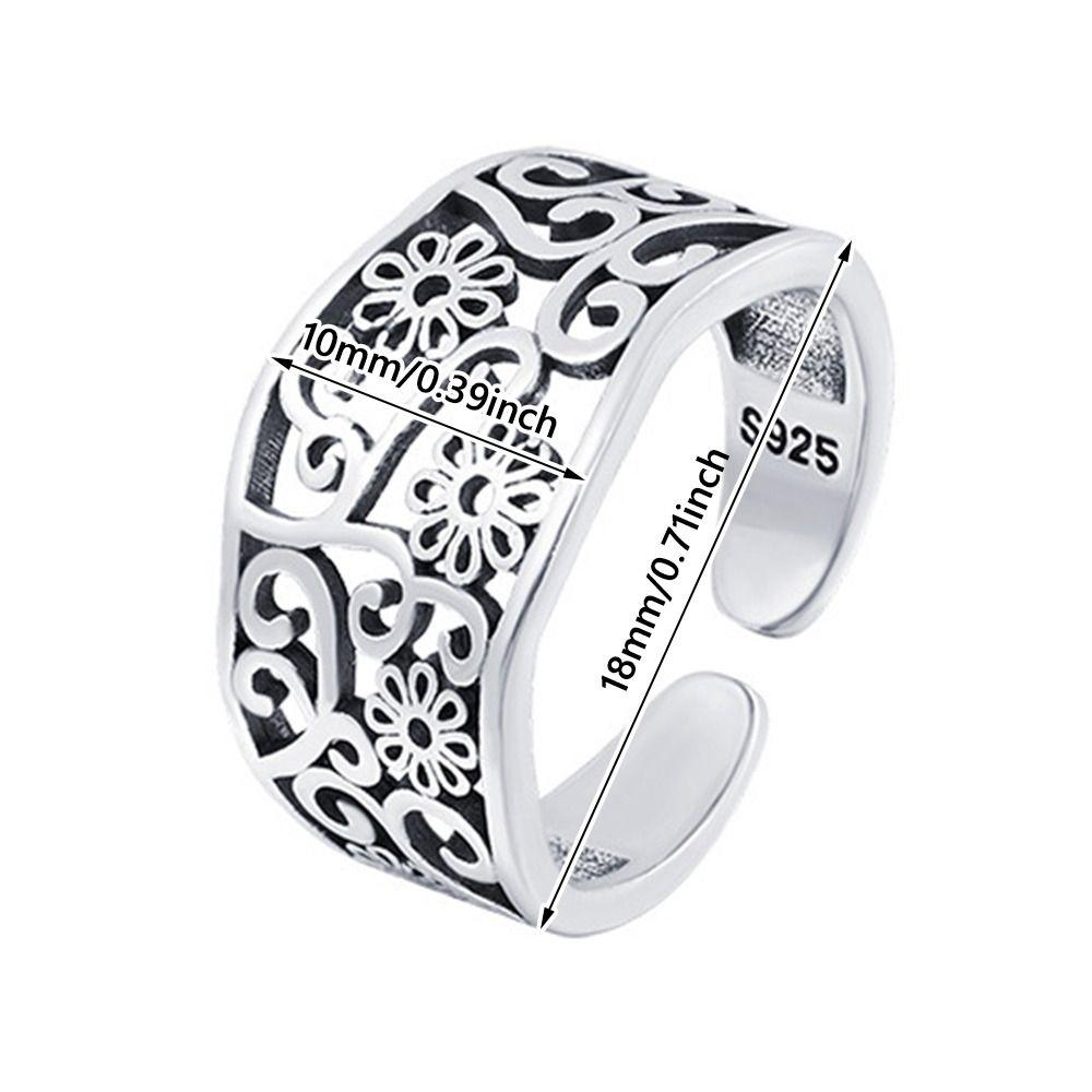 Handmade Vintage Carved Ring Antique Couple Rings Jewelry Gift Wide Band Ring  for Women & Men