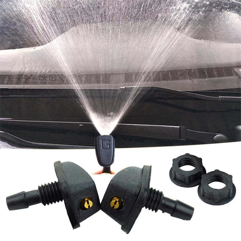 

2 Pcs Universal Adjustment Car Front Windshield Wiper Nozzle Jet Sprayer Kits Sprinkler Water Fan Spout Washer Outlet чёрный