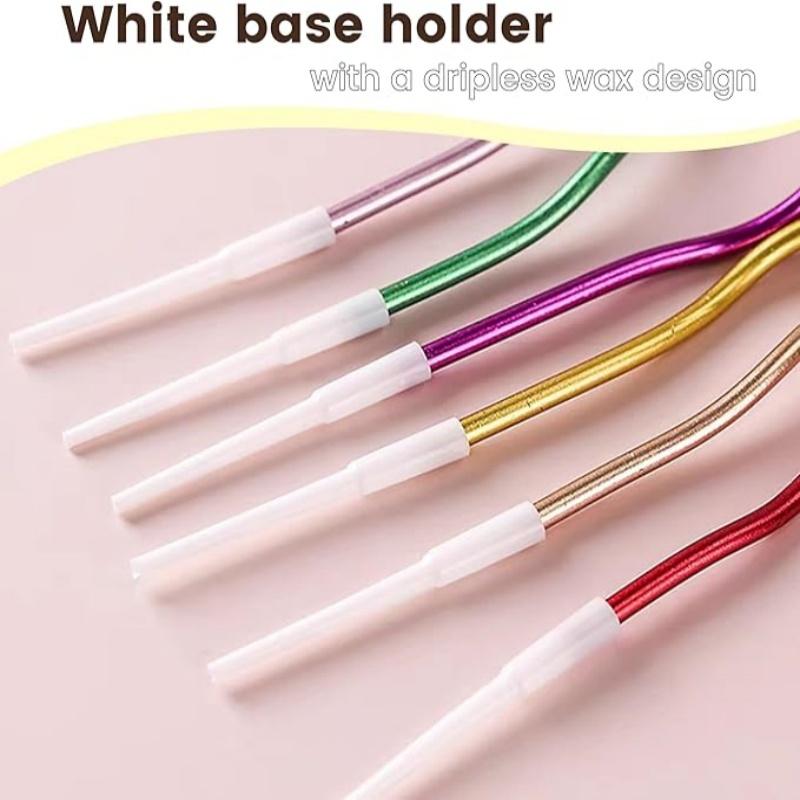 Birthday Cake Candles Curly Metallic Birthday Candles Curly Coil Candles Metallic For Gender Reveal Cupcake Decorating Party