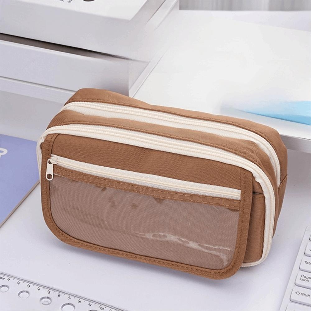 Large Capacity Pen Pouch Solid Color Pencil Case Fashion Pencil Bag  Back To School