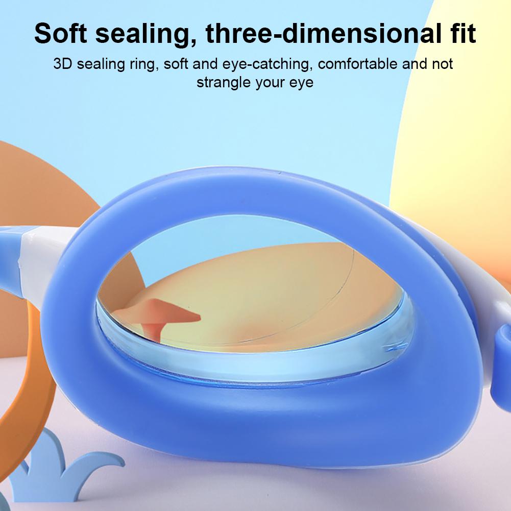Children Silicone Swimming Goggles Waterproof Anti-fog Eye Protection Swim Eyewear With Earplugs