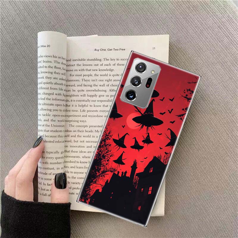 Chapéu de Mago de Halloween Terror Divertido Capa de Telefone Para Samsung Galaxy S25 Edge S24 S23 FE S22 S26 Ultra S21 S20 S10 Plus Capa Macia