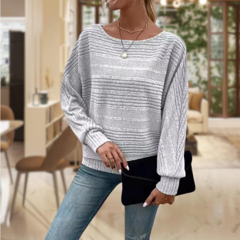 

Женская одежда Станция Осень и Зима Новый стиль Круглый вырез Рукав летучая мышь Топы Футболки для женщин S серый