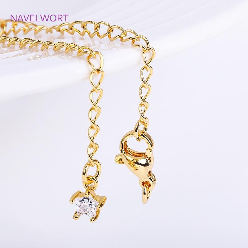 18 Karat Vergoldete 7,5 cm Verlängerungskette Für Schmuckherstellung, Handgefertigte DIY Armband Halskette Verlängerer Ketten Zubehör Teile