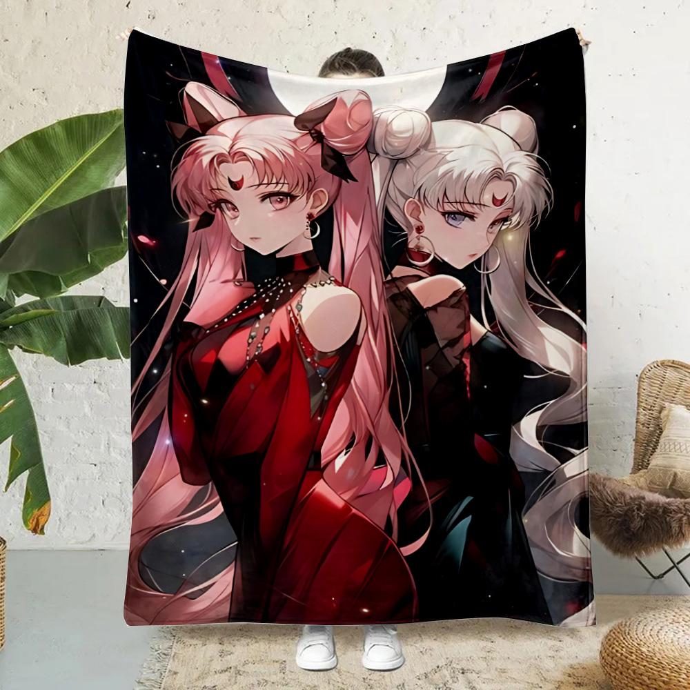 Anime Cartoon S-Sailor Moon Printed Blanket Picnic Blankets Warm Blanket Soft and Comfortable Blanket Home Travel Birthday Gift