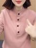 Women's Advanced Grey Slimming Long Sleeve Top - Belly Covering, Warm, Age-Reducing, Trendy Autumn/Winter Fashion.