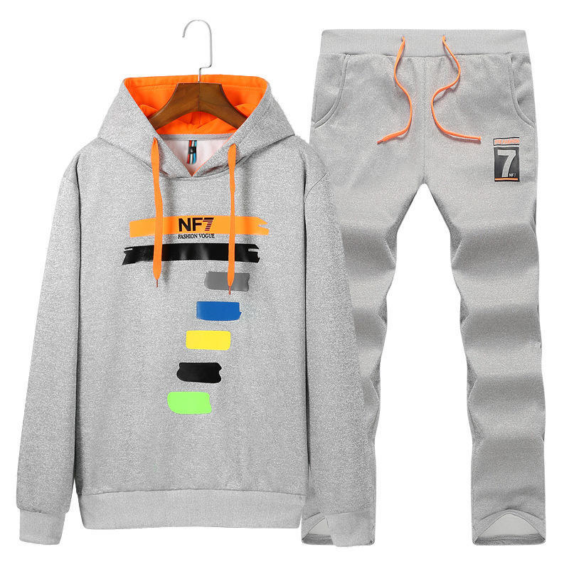 Jugend Frühling und Herbst Sportanzug Herren Kapuzenpullover 7-Druck Langarm-Sweatshirt