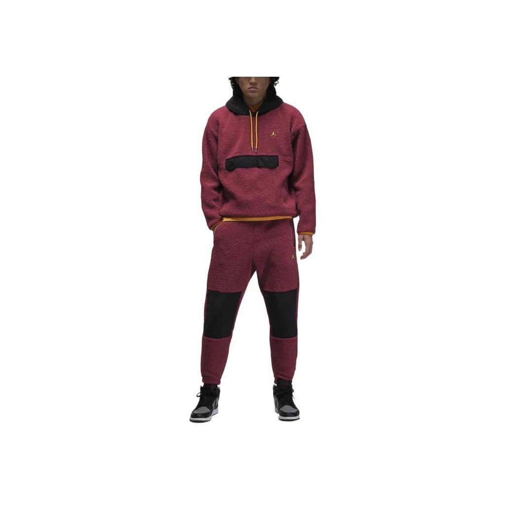 Jordan Colorblock Logo Embroidery Drawstring Elastic Waist Joggers Men Bottoms Red DV1570-680