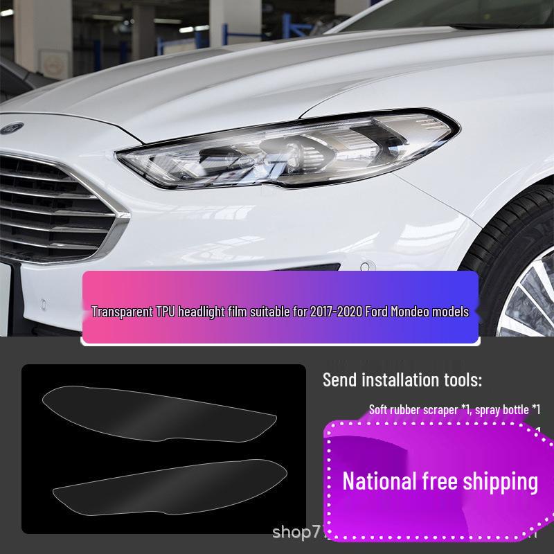 Ford Mondeo/Edge/Explorer Black Headlight & Clear Taillight Film - TPU