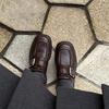 Schafsleder-Version~ Quadratische Gürtelschnalle kleine Lederschuhe Damen 2025 dicker Absatz Mode-Loafer faul vielseitig einzelne Schuhe