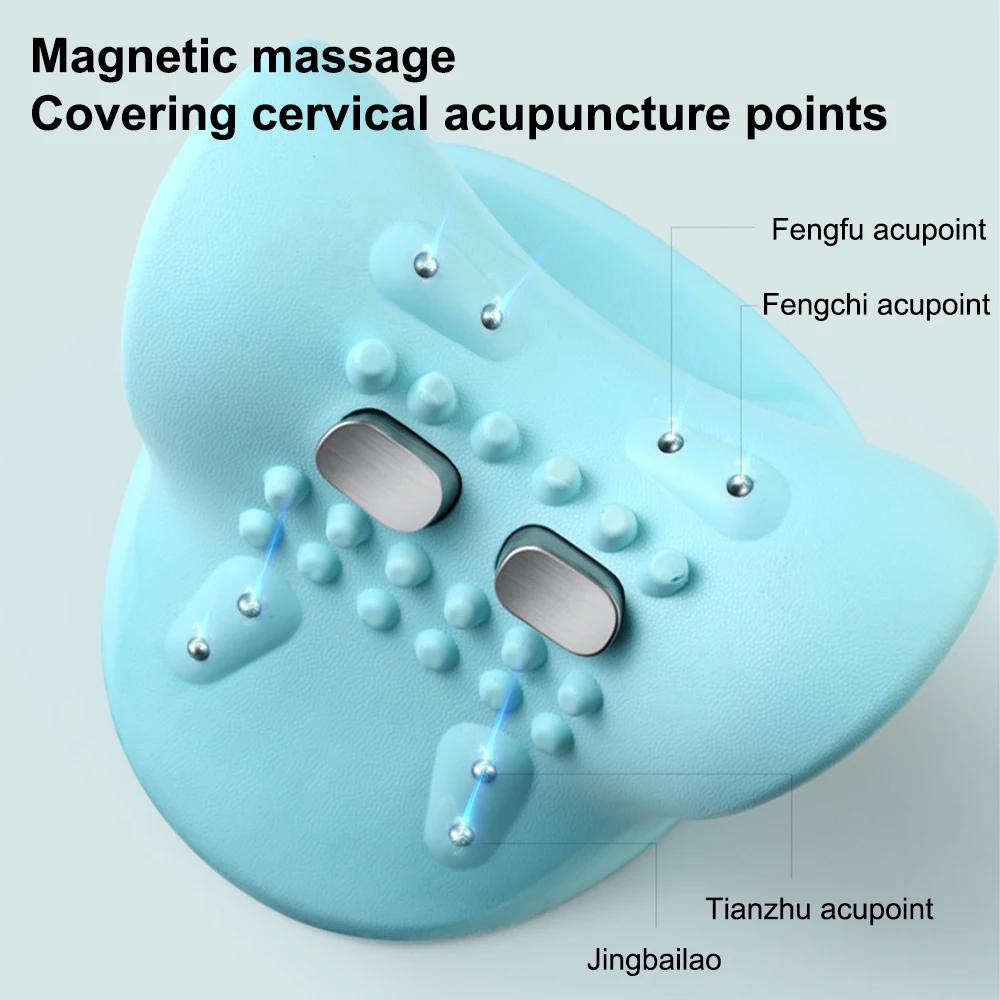 Electric Neck Massager Pulse Neck Stretcher Cervical Traction Relax Heat Cervical Pillow Massage Shoulder Spine Correction
