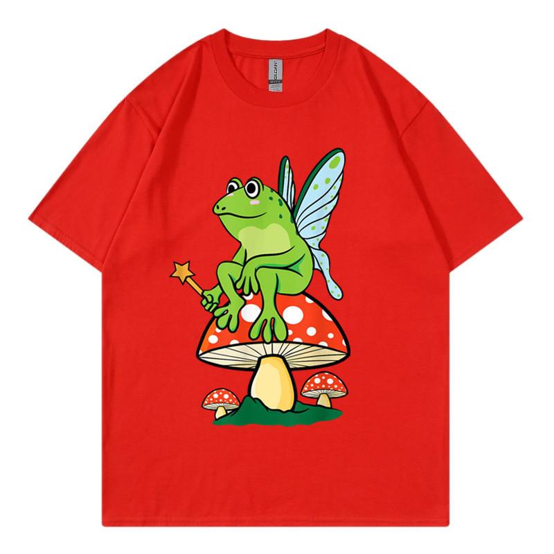 Delicious Mushroom and Frog Anime Short Sleeve Tshirt for Unisex and Unisex Summer Youth Student Casual Loose Top
