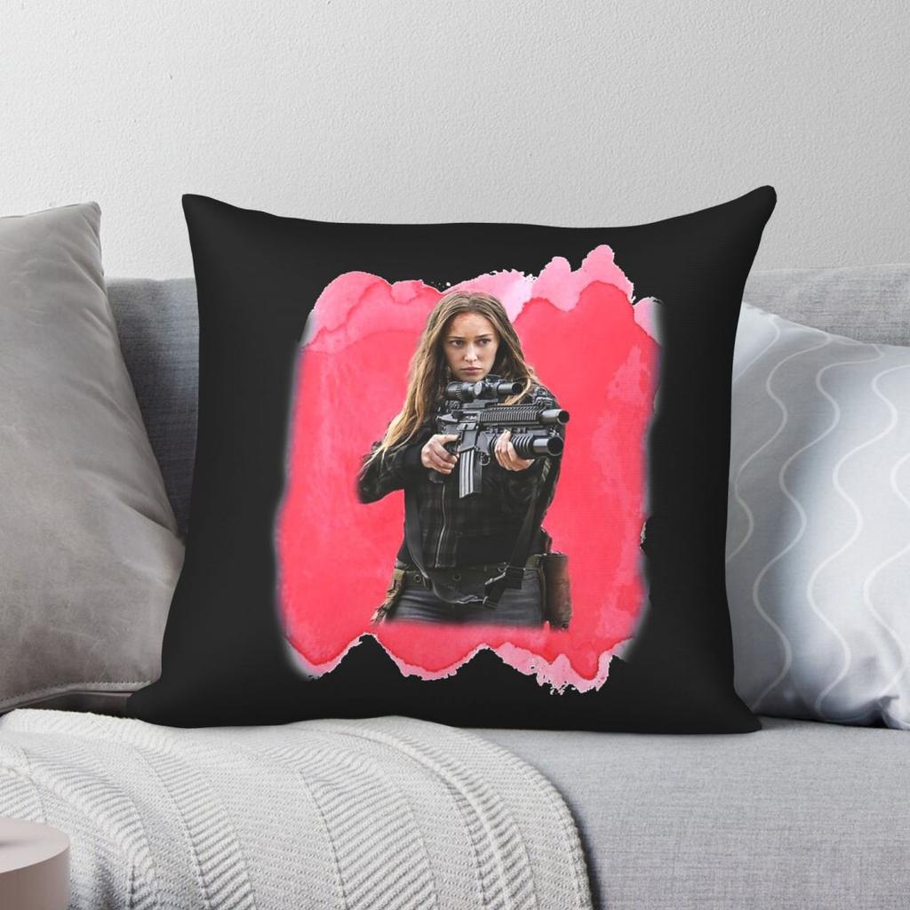 Walking Dead Alicia Clark Square Pillowcase Polyester Linen Velvet Pattern Zip Decor Pillow Case Home Cushion Case