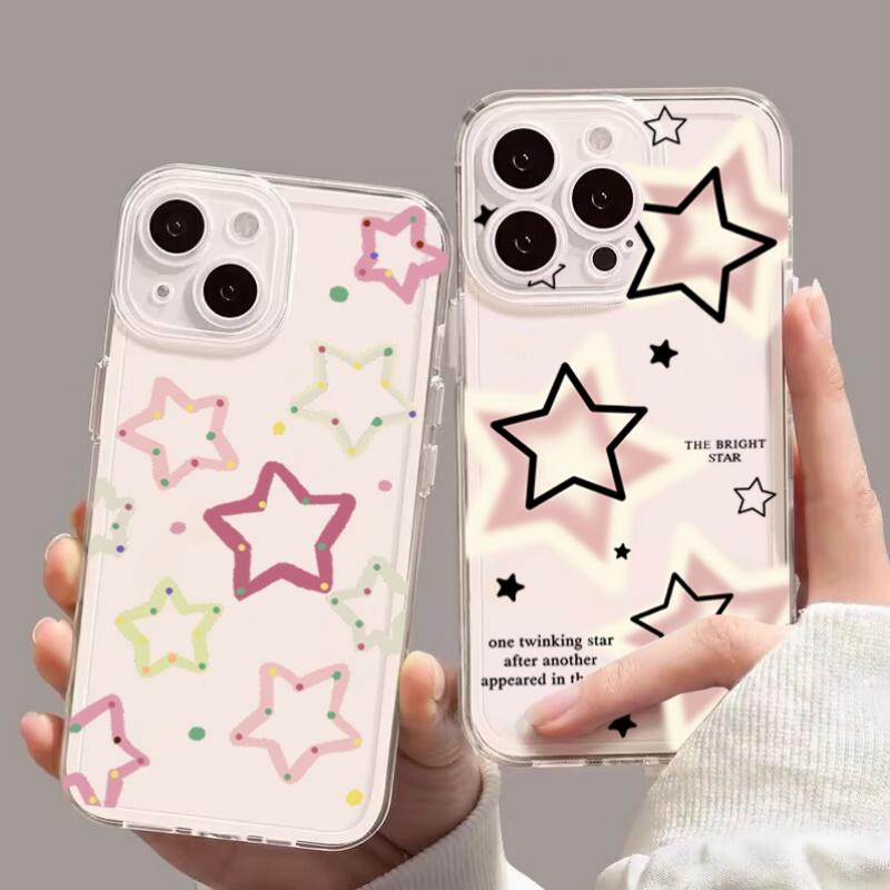 Cute Flash Star Pattern Case For Samsung Galaxy S25 S24 S23 Ultra S22 S21 S20 Plus S23 S24 FE A56 A36 A26 Note 20 Ultra Cover