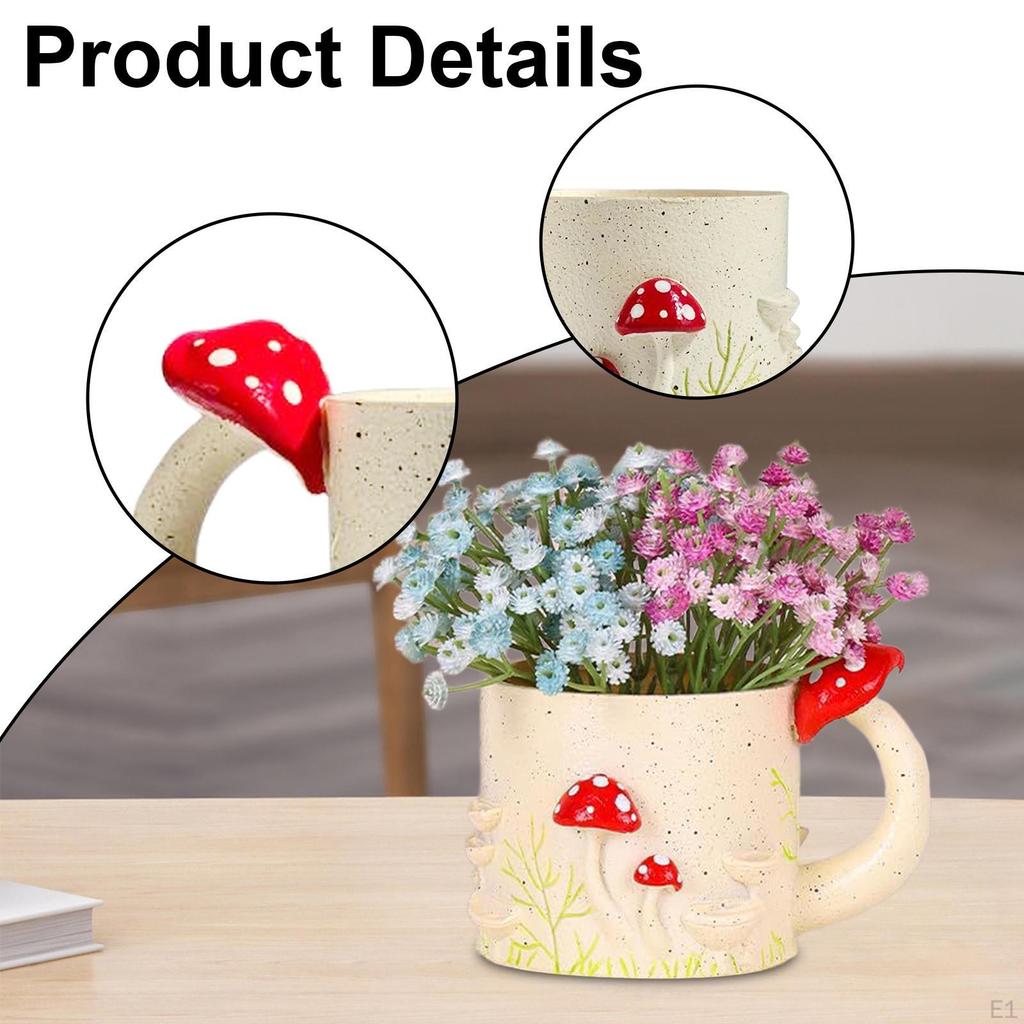 Vaso Fiore Vaso da Tavolo Ornamento Piccolo Resina Versatile Portapenne per Piante per Camera da Letto Interno