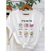 Self-Acceptance Statement for Women T Shirt | “It's OK To” Cartoon Illustration, Psychological Healing Style, Round Neck, Short Sleeves| Casual