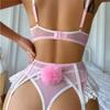 Ladies Strap Lace Crochet Cutout Teddy Lingerie Embroidery Underwear Set