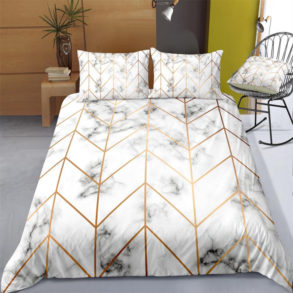 2023 New Style 3D Bedding Set Marble Printing Home Bed Clothes Children Woman Decorative Pattern King Size Comforter Cover Suit Microfiber