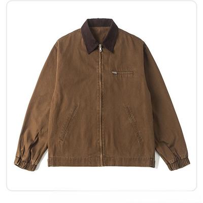Chaqueta Americana Retro Lavada de Trabajo Chaqueta para Hombre y Mujer Americana de Alta Gama Solapa Suelta Rufián Guapo Top Casual