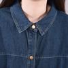 Spring Autumn Loose Single Breasted Denim Trench Coat Women Vintage Solid Long Denim Windbreaker