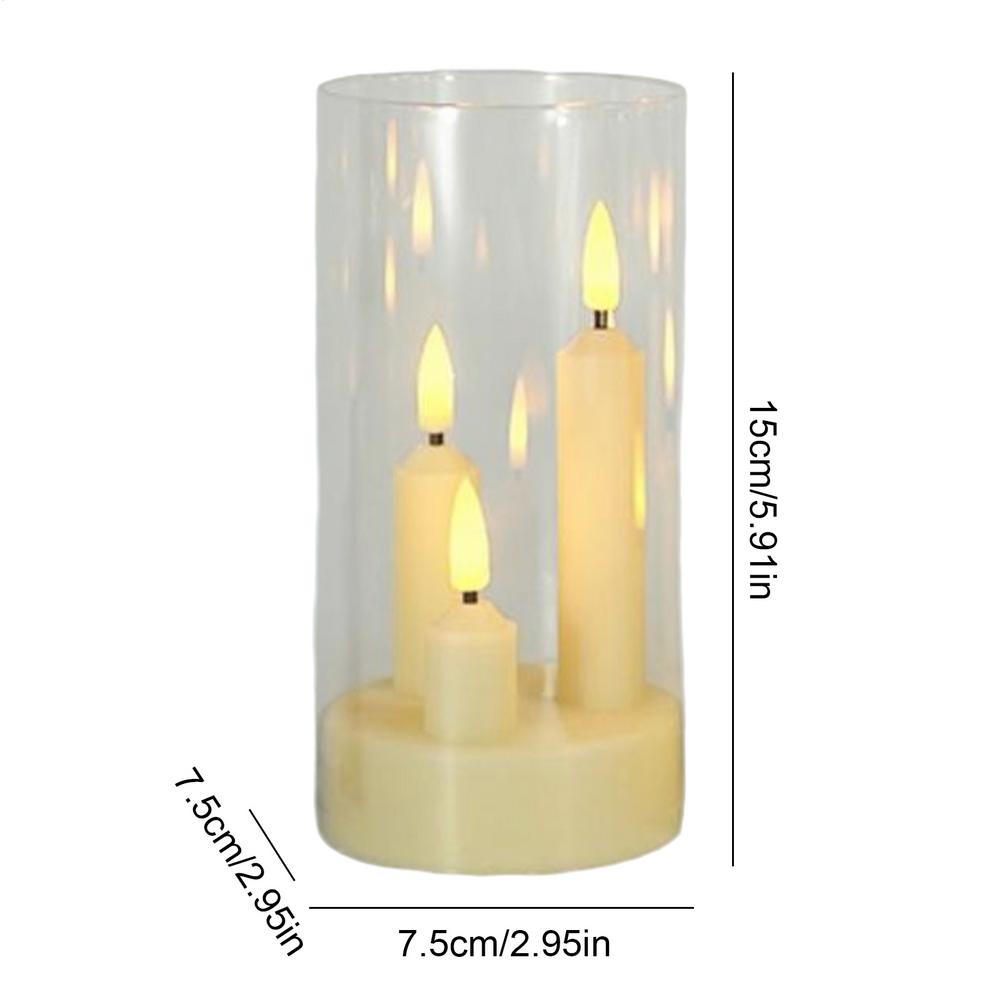

Flameless Candles 2 Pieces With Lampshade Fake Candles Flickering LED Lights For Desk Mantel Bedroom Office Indoor Restaurant