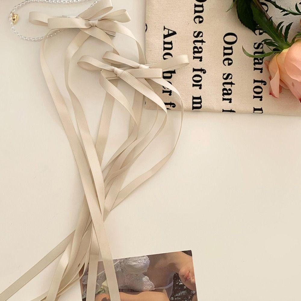 Cloth Long Ribbon Hair Clip Lolita Y2k Hair Tie Japanese Bowknot Hair Tie  Dairy