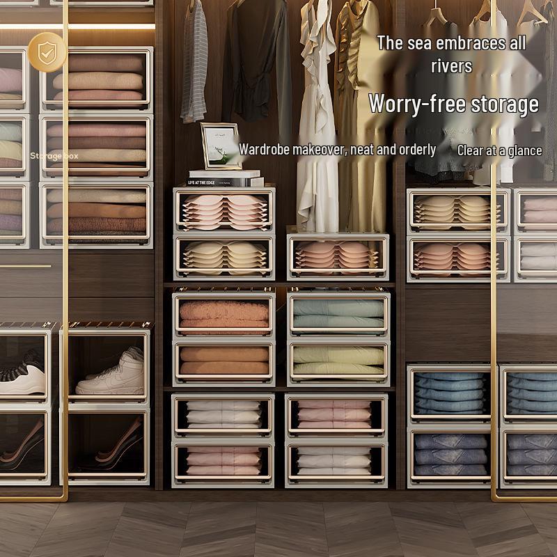 Transparent Plastic Drawer Storage Box – Large Capacity Clothing Organizer