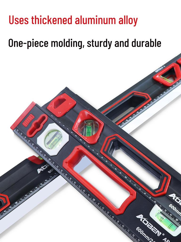 High Precision Mini Spirit Level with Strong Magnet, Multifunctional Aluminum Alloy Ruler