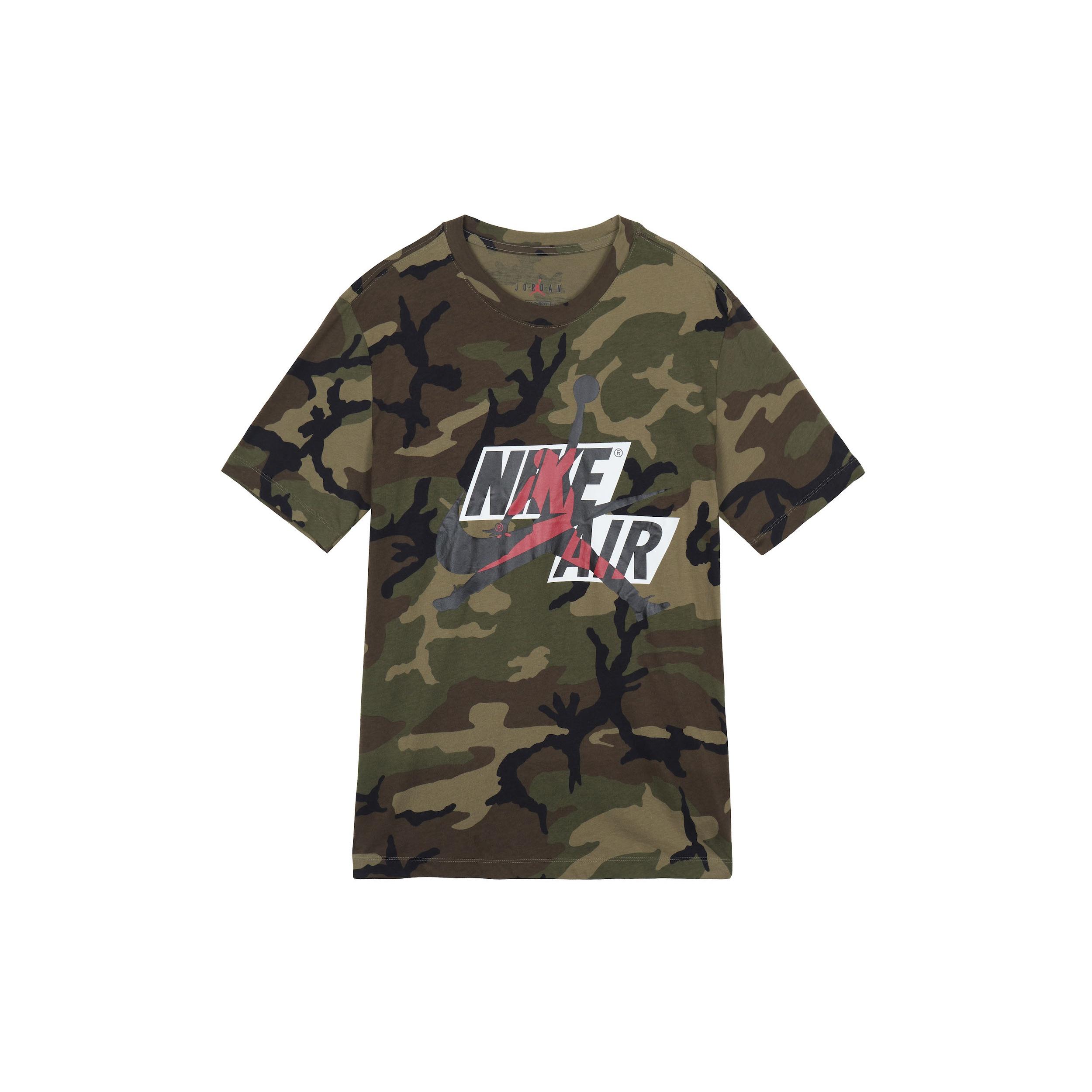 Air Jordan Jumpman Classics Camo Camouflage Tee Olive Green Men s CU2074-222 L