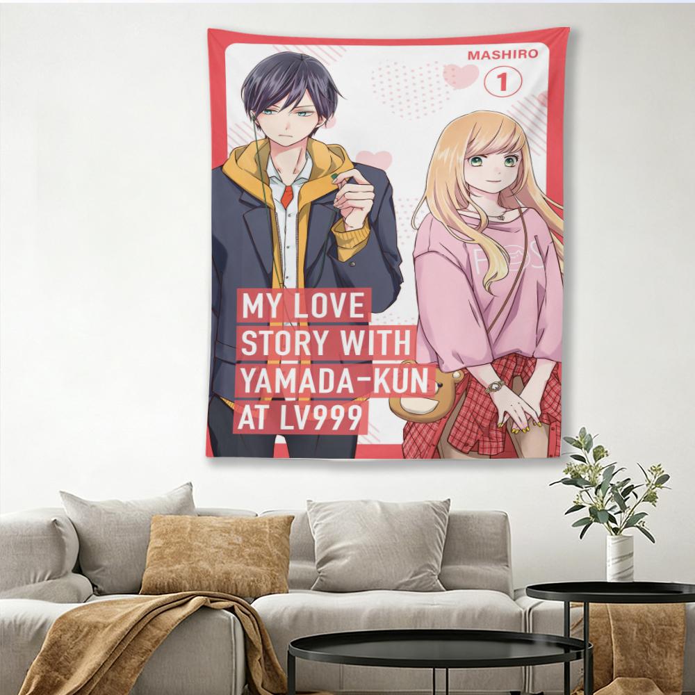 Lv999 Yamada-Kun Tapestry, Akane & Yamada Anime Wall Art, Sweet Romance Bedroom Decor For Fans