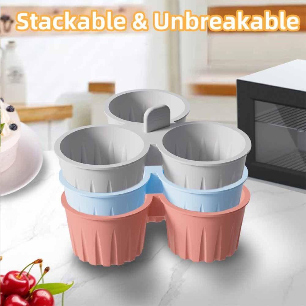 3 Grids Air Fryer Egg Mold Silicone Air Fryer Baking Cup Silicone Muffin Pan  Air Fryer Use
