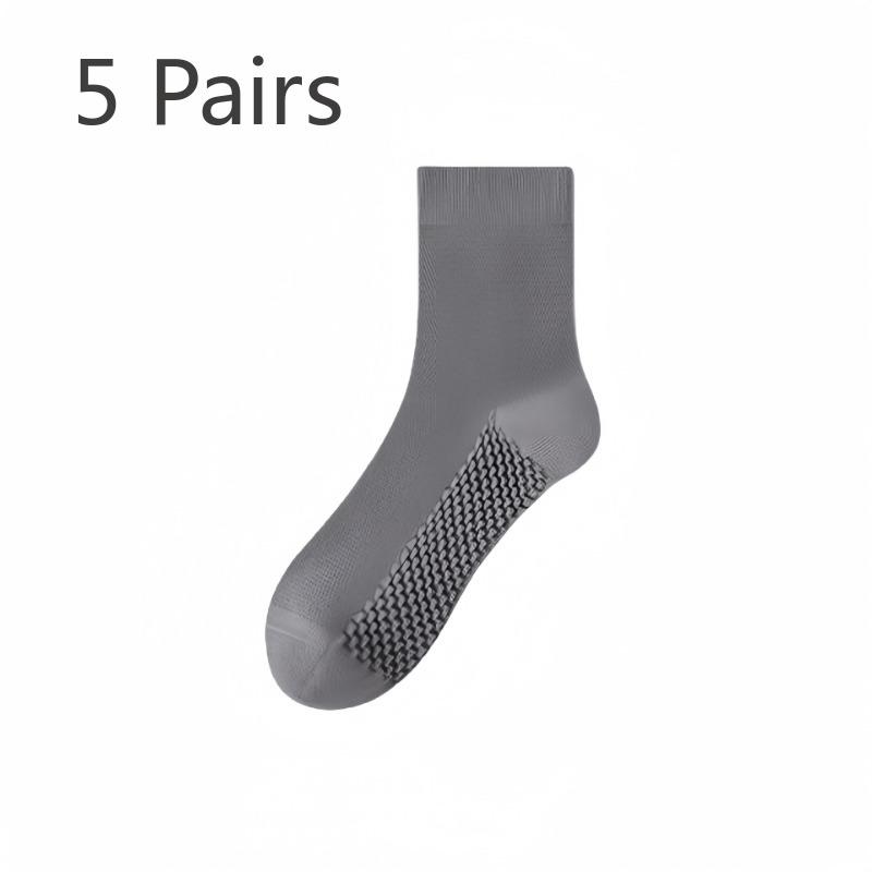 

5 Pairs of Men s Spring and Autumn Pure Cotton Deodorant Sweat Absorbing Mesh Breathable Business Middle Tube Sports Socks 5 Pairs темно-серого